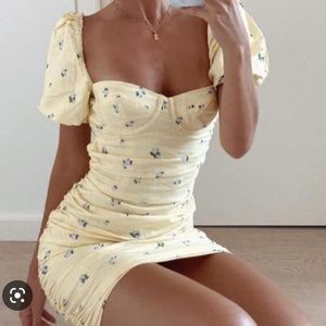 White Fox Boutique - Yellow and Lilac Mini Dress